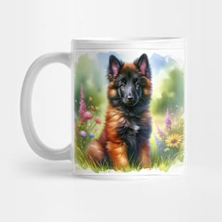 Watercolor Belgian Tervuren Puppies - Cute Puppy Mug